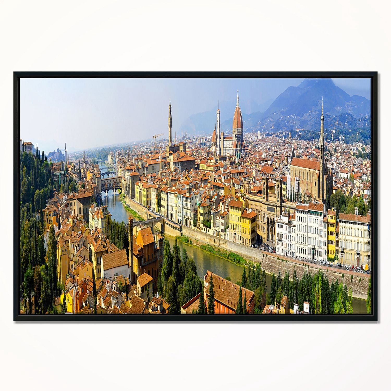 Design Art Florence Vue Panoramique Sur Toile Encadrée