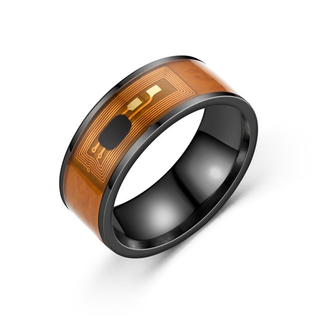 EGNMCR Bagues NFC Téléphone Mobile Intelligentes en Acier Inoxydable Sans Fil Communication par Radiofréquence Résistance à l'Eau Bijoux Bague Mode