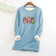 thumbnail image 1 of Hauts Grande Taille pour Femmes Col Rond Poche Épaissie Peluche Chaude Manches Longues Chandails en Molleton Col Rond en Liquidation, 1 of 5