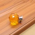 thumbnail image 2 of Poignée en Verre Cristal Poignée Sphérique pour Tiroir Poignée de Meuble à Trou Unique - Jaune - 40mm, 2 of 8