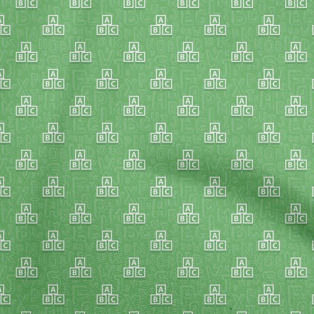 oneOone Rayon Green Fabric Kids Alphabet Craft Projects Decor Fabric Printed By The Yard 56 Inch Wide