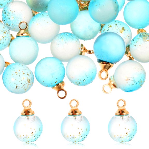 Shisuyan Pendentifs Pendants Perles en Verre Breloques Suspendues Cristal Artificiel Bleu 50 Pcs