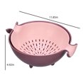 thumbnail image 3 of Double Rotating Draining Basket Double Color Fruit Basket Plastic Dishwashing Basket Kitchen Supplies Storage Basket Double Round Fruit Basket Dishwashing, 3 of 7