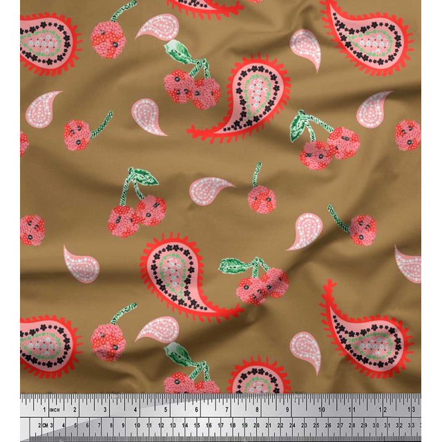 Soimoi Rayon Fabric Floral & Paisley Print Fabric by The Yard 56 Inch Wide