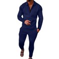 thumbnail image 1 of Innerwin Jogger Sets 2 Pcs Mens Tracksuit Set Sports Two Pieces Casual Sweatshirts+Pant Outfits HCXTZ-10 M, 1 of 2