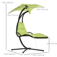 thumbnail image 3 of Outsunny Chaise Hamac d'Extérieur avec Support, Parasol, Vert, 3 of 9