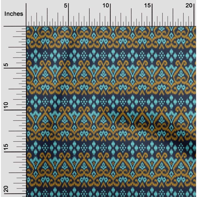 oneOone Polyester Lycra Fabric Swirl Ikat Decor Fabric Printed BTY 56 Inch Wide