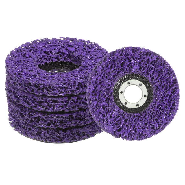 Unique Bargains 5pcs Strip Discs Stripping Wheels 4-1/2'x7/8' Rust Remover Abrasive Discs for Remove Paint Coating Rust, Purple