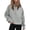 Grey, variant on Women Half Zip Cropped Hoodies Fleece Quarter Zip Up Pullover Sweatshirts Winter Clothes 2023 Outfits Sweater Coat