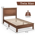 thumbnail image 2 of Gymax Twin Size Bed Frame Platform Slat High Headboard Bedroom Rubber Wood Leg Walnut, 2 of 9