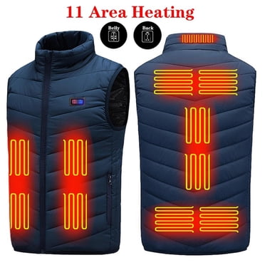 drppepioner Gilet Chauffant Grande Taille pour Hommes et Femmes Double Contrôle 11 Gilet Chauffant Veste Chauffante Gilet Chauffant d'Hiver