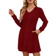 thumbnail image 2 of RKSTN Dresses for Women Spring Dots Solid Color Long Sleeve Closed Temperament Dress Loose Fitting Dresses, 2 of 5