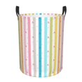 thumbnail image 2 of YFYANG Waterproof Laundry Hamper, Rainbow Line Pattern Laundry Basket Oxford Fabric with Handle Foldable, M, 2 of 8