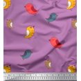 thumbnail image 1 of Soimoi Modal Satin Fabric Bird Clip Art Print Fabric by Yard 42 Inch Wide, 1 of 3
