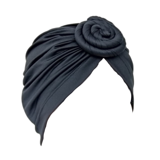 Lot de 1 Disque Concentrique Turban Africain Pré-Noué Léger Mode Couvre-Chefs pour Femmes Noir