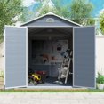 thumbnail image 2 of Remise de Rangement Extérieure en Résine 6 X 8 Pi - Gris, Rangement d'Outils pour Patio, Jardin et Cour / Remise Durable, Verrouillable avec Coussinet, Résistante aux Intempéries avec Fenêtres Latérales et Ventilation, 2 of 8