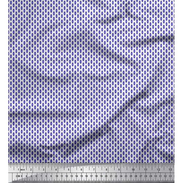 Soimoi Silk Fabric Geometric Small Fabric Prints by Yard 42 Inch Wide