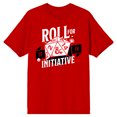 thumbnail image 1 of Dungeons & Dragons Roll For Initiative Col Rond Manches Courtes Rouge T-Shirt pour Homme-Moyen, 1 of 4