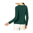 thumbnail image 3 of INSPIRE CHIC Women's Tie Front Long Sleeve Ruffled Hem Open Front Knit Cardigan S Green, 3 of 8