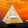 thumbnail image 4 of Natural Crystal Stone Orgonite Pyramid Healing Chakra Gather Wealth Prosperity, 4 of 6