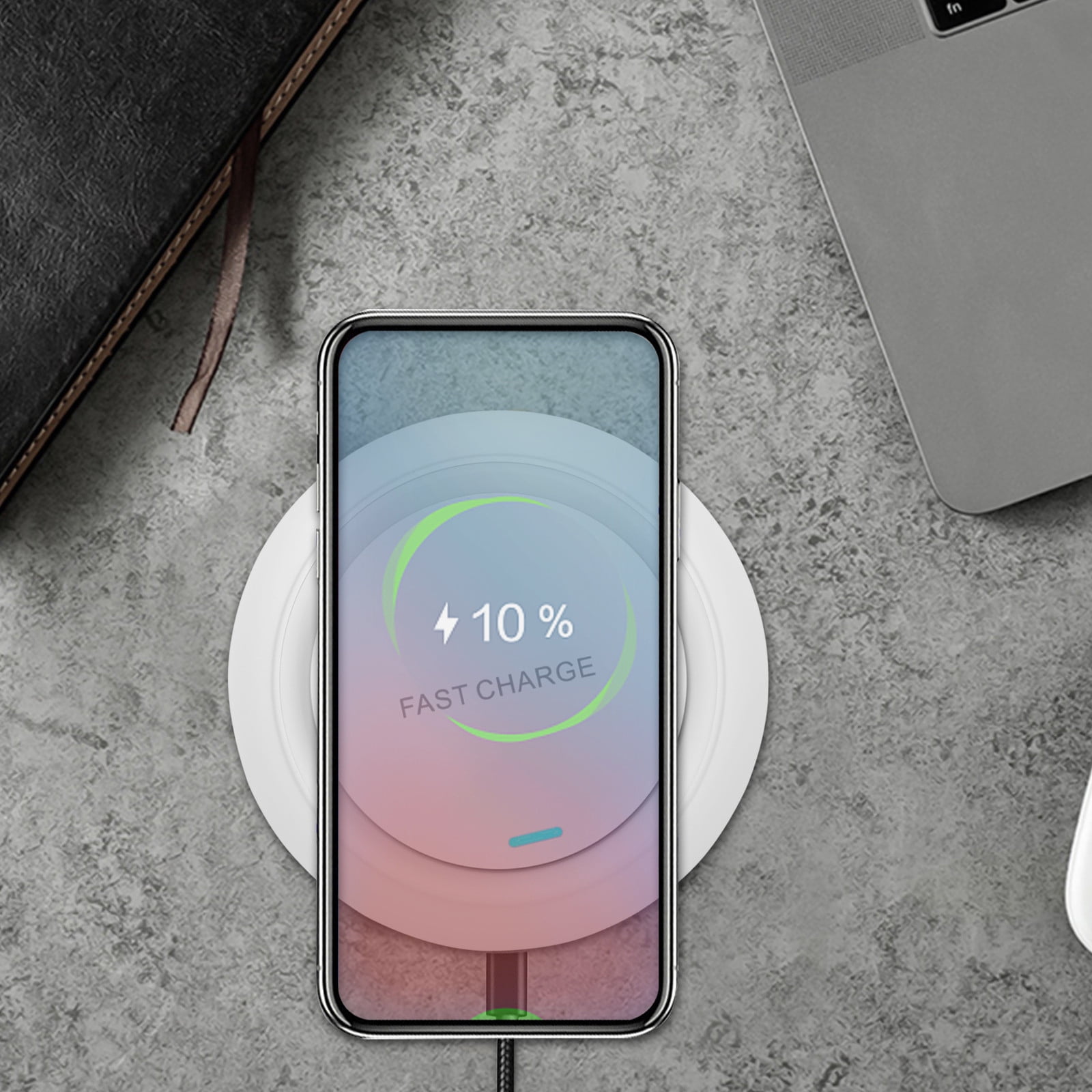 Birdeem Qi Wireless Charger, Fast Wireless Charger, Wireless Charger for Smartphones 10W Desktop Wireless Charger Compatible with Ios & Android, Fast Charger Android, Android Charger Fast Charging
