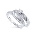 thumbnail image 2 of 1/5ct Diamond Engagement Ring Matching Wedding Band Set 10K White Gold, 2 of 2