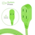 thumbnail image 3 of Globe Electric 9-ft Neon Green Fabric Extension Cord, 3 of 6