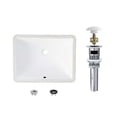 thumbnail image 2 of Stylish Undermount 18-1/4"L White Porcelain Rectangular Bathroom Sink with Pop-Up Drain P-201D, 2 of 10