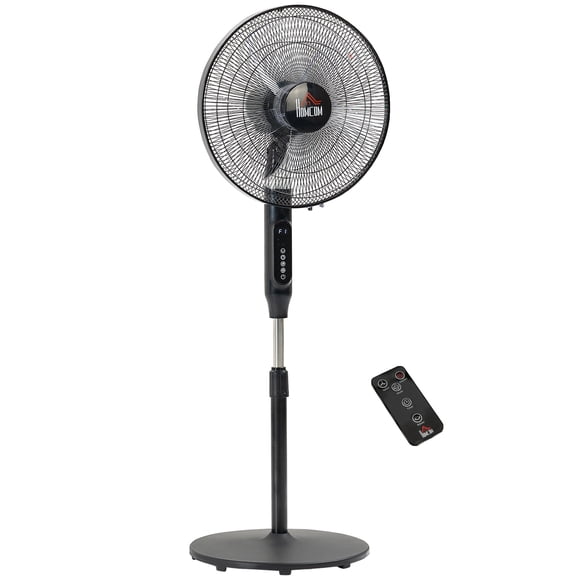 HOMCOM Standing Floor Fan with Remote Control Tall Pedestal Electric Fan