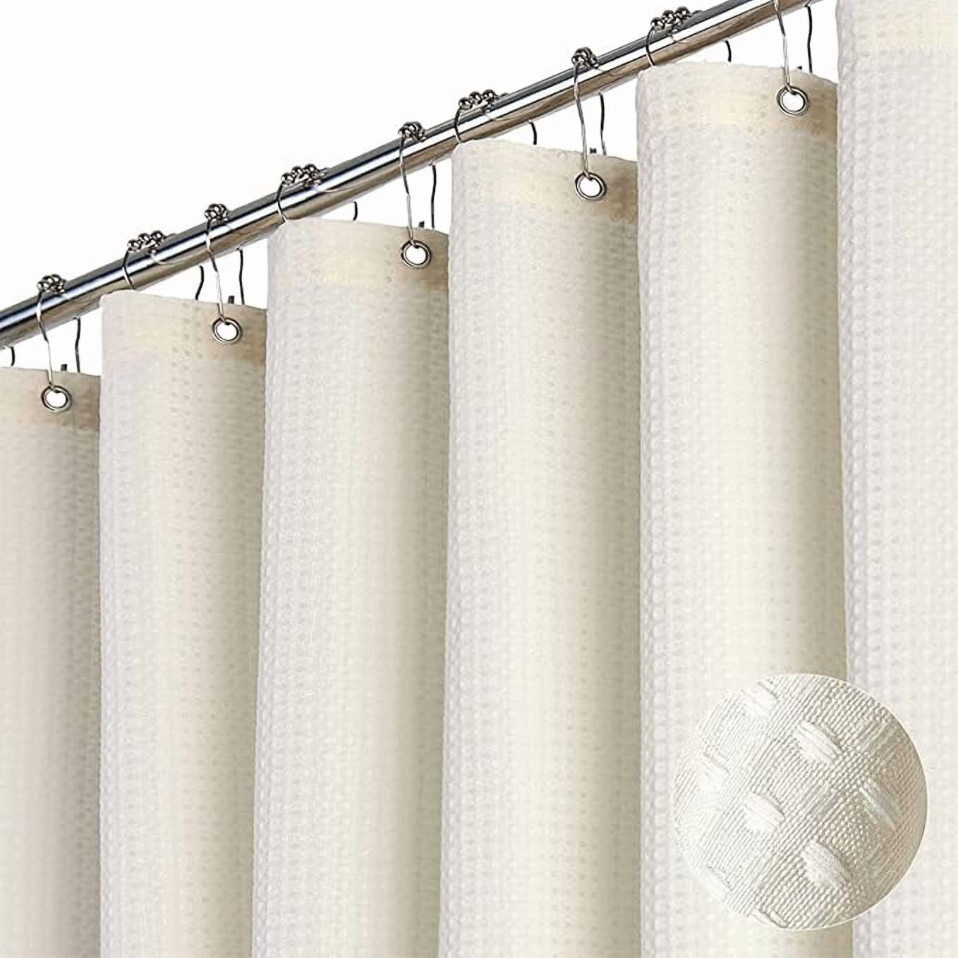 suxuMhao Waffle Pattern Waterproof Shower Curtain,71×71in 1pc Shower Curtain Liner for Bathroom,Shower Liners with 12 Plastic Hooks as a Gift,Stylish Shower Curtains for Bathroom Decor​,Light Beige