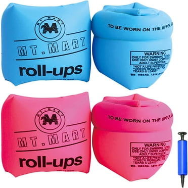 X 4Pack Inflatable Swim Rollup Arm Bands Kids arm floaties Float Sleeves Swimming Armbands for Children and Adult