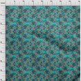 thumbnail image 3 of oneOone Georgette Viscose Fabric Leaves & Floral Block Print Fabric By The Yard 42 Inch Wide, 3 of 4