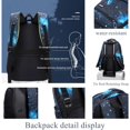 thumbnail image 4 of EKUIZAI Lattice Starry Geometric Print Backpack Elementary School Daypack Middle School Students Knapsack, 4 of 6