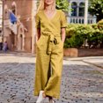 thumbnail image 1 of LSLJS Women's Cotton Linen Loose Sleeveless Jumpsuits Spaghetti Strap Stretchy Solid Jumpsuit with Pockets, 1 of 7