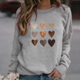 thumbnail image 1 of Aboser Chandails Molletonnés à Enfiler pour Femmes de la Saint-Valentin, Chandails à Imprimé de Cœur, Hauts Chandail, Manches Longues, Col Rond, Chemises, Blouse Ample Mode, Chandail Molletonné pour Adolescentes, 1 of 6