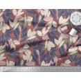 thumbnail image 2 of Soimoi Brown polyester Crepe Fabric Laurel Leaves Printed Craft Fabric by the Yard 52 Inch Wide, 2 of 2