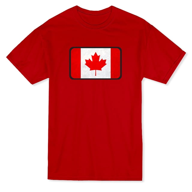 T-shirt pour Homme avec Tampon de Boîte Drapeau du Canada