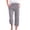 Grey, variant on Women Casual Capris Straight Leg Drawstring Elastic Waist Linen Pants with Pockets