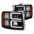 thumbnail image 1 of Spec D Tuning 2LHP-SIV07JM-RS Black LED DRL Bar Projector Headlights for 2007-2013 Chevy Silverado 1500, 1 of 1