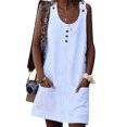 thumbnail image 2 of Innerwin Débardeur Col Rond Dames Sundress Été Bouton en Vrac Robes Blanc S, 2 of 6