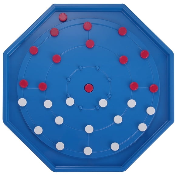 Crokinole & Checkers , Jeu de Société Crokinole en Plastique pour 2 à 4 Joueurs, Jeu de Société Crokinole Classique Canadien avec 28 Disques Rouges et Blancs, Plateau de Jeu de 19 Pieds'