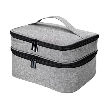 Portable Sewing Accessories Box Double Layer Craft Organizer with 30 Compartments Waterproof Storage Case