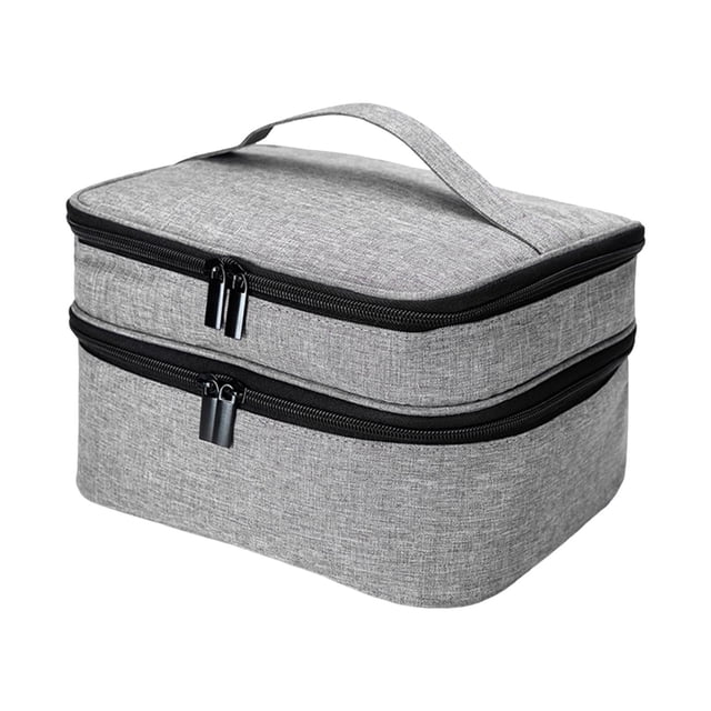 Portable Sewing Accessories Box Double Layer Craft Organizer with 30 Compartments Waterproof Storage Case