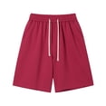 thumbnail image 1 of Plebaso Men's Big and Tall Shorts Elastic Waist Drawstring Casual Shorts Solid Color Loose Summer Shorts, 1 of 6
