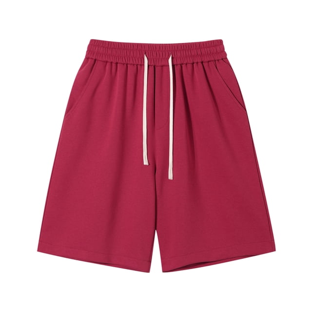 Plebaso Men's Big and Tall Shorts Elastic Waist Drawstring Casual Shorts Solid Color Loose Summer Shorts