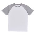 thumbnail image 1 of Ediodpoh Men’s Raglan Contrast T Shirt 230g Solid Color Retro Heavy Shoulder T Shirt Pure Cotton Matching Color Loose Short Sleeve Tops for Men Trendy White XL, 1 of 3