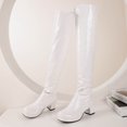 thumbnail image 1 of Foreign Trade Candy Color Patent Leather Ladies Back Zipper Thick Heel Round Toe Over-the-knee Boots, 1 of 5