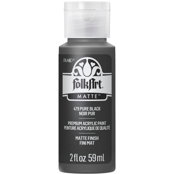 Peinture acrylique mate FolkArt, 2 oz, Noir Pur