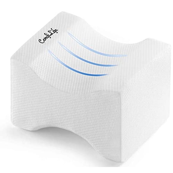 ComfiLife Oreiller Orthopédique pour Genou et Jambe pour Dormeurs Latéraux Sommeil Mousse Mémoire 100 pour Soulagement de la Douleur au Dos et de la Hanche