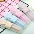 thumbnail image 2 of 3PCs/Set Wheat Straw Cutlery Dinnerware Mini cutlery kit Folding Outdoors Portable Travel Candy Color Tableware Student Kids Kitchen Tool, 2 of 8